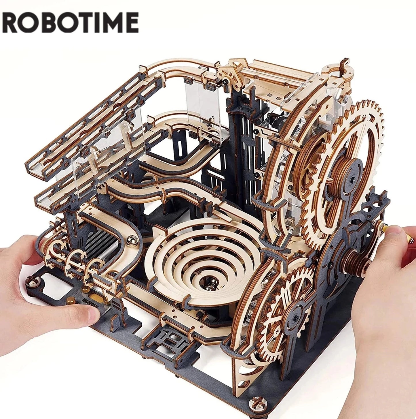 Robotime Marble Run 3D Wooden Puzzle Kit Night City