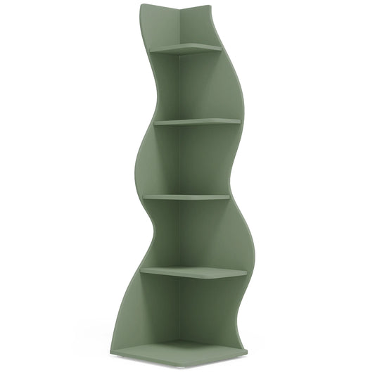 Tribesigns Corner Shelf Five Tier Wall Bookshelf Wood