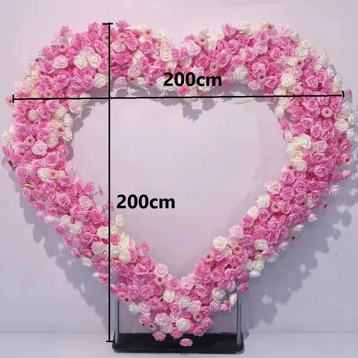 2X2M Heart Wedding Arch With 5D Simulation Roses
