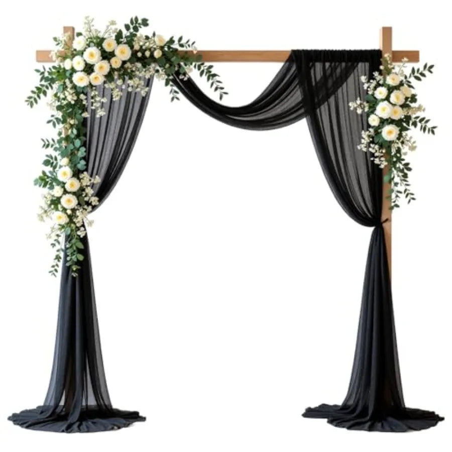 Wedding Backdrop Sheer Fabric Arch Drapery Curtain For Ceremony