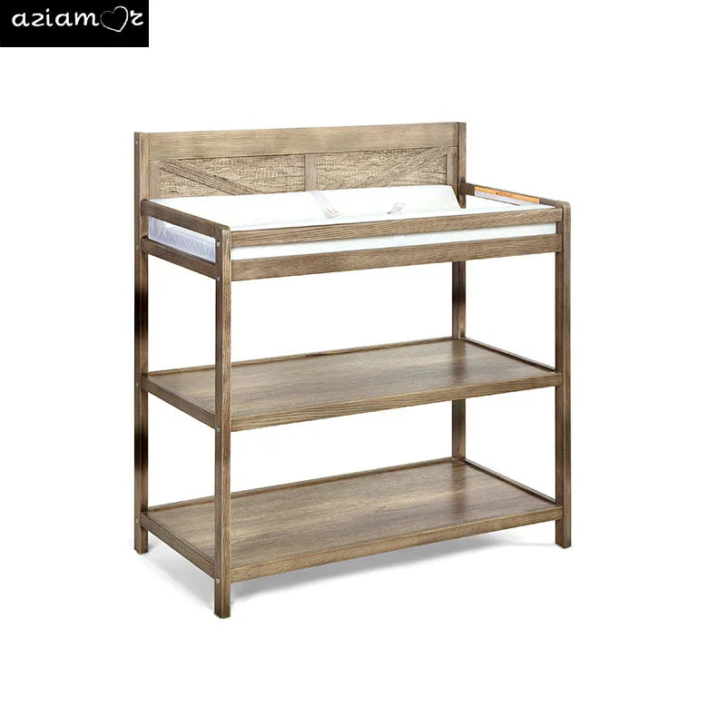 AZIAMOR Barnside Changing Table Vintage Wood On Site
