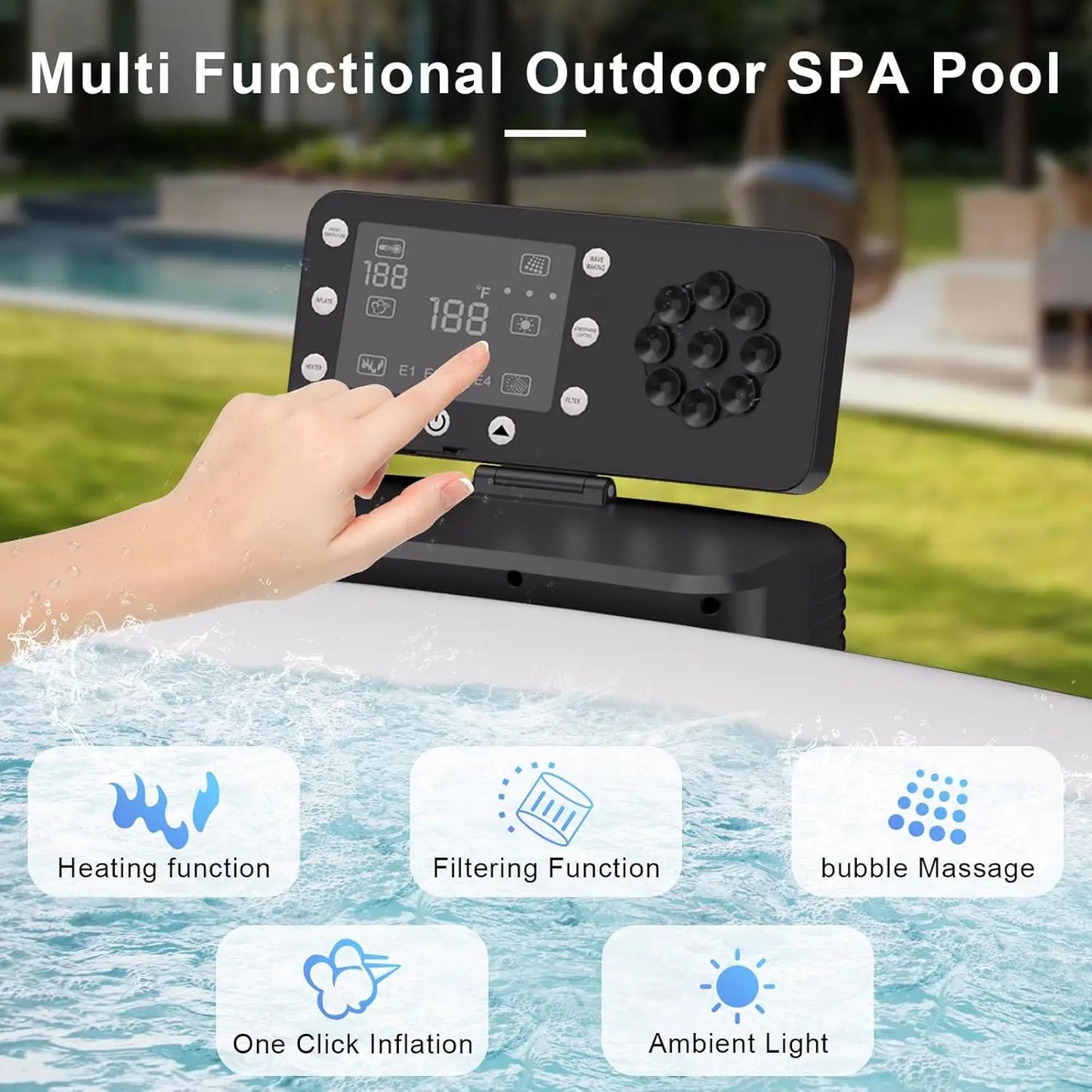 Inflatable Spa Pool Hot Tub For Four To Six People With Massage Jets