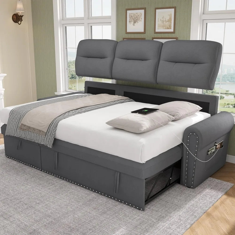 MKDK Sleeper Sofa Bed Sectional With Reversible Storage