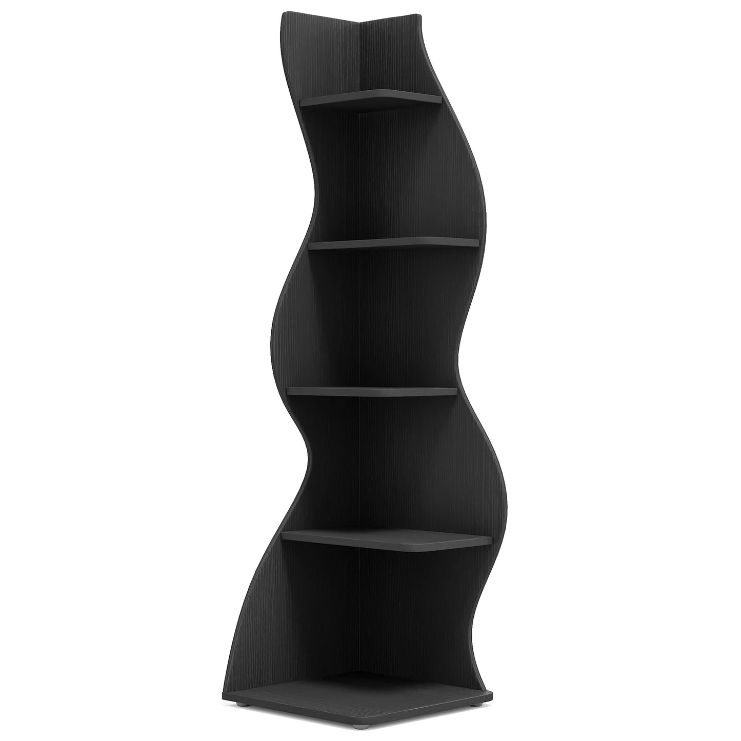 Tribesigns Corner Shelf Five Tier Wall Bookshelf Wood