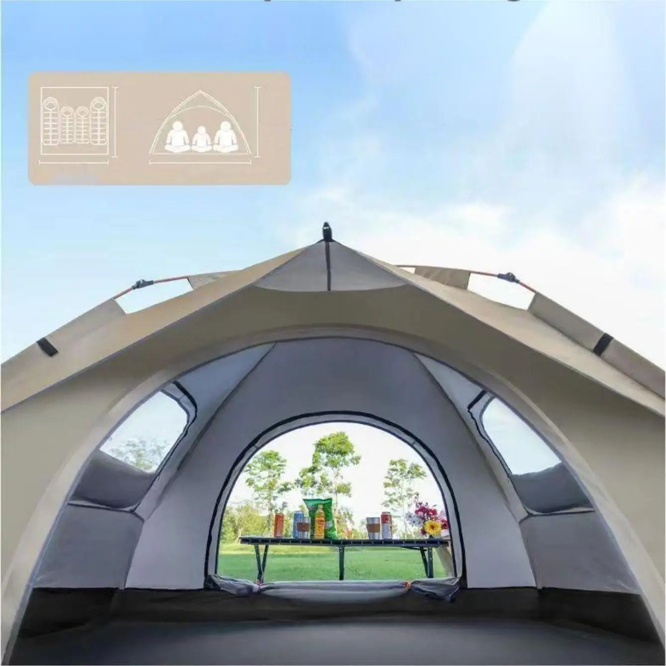 Pakicetus Outdoor Camping Tent Sunshade Two Doors Two Windows