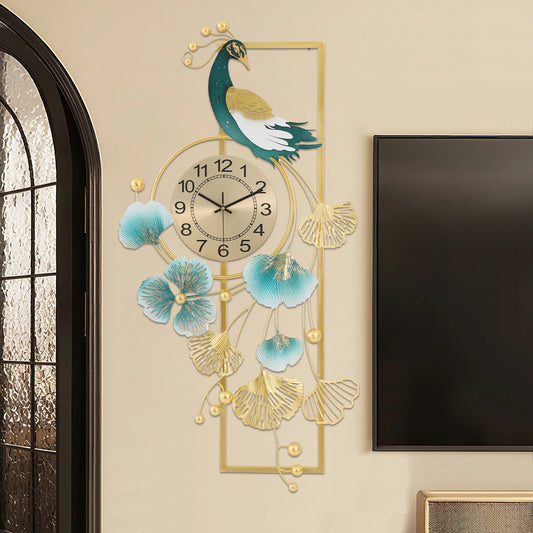 Hign Concerned Peacock Wall Clock Luxury Silent Decor