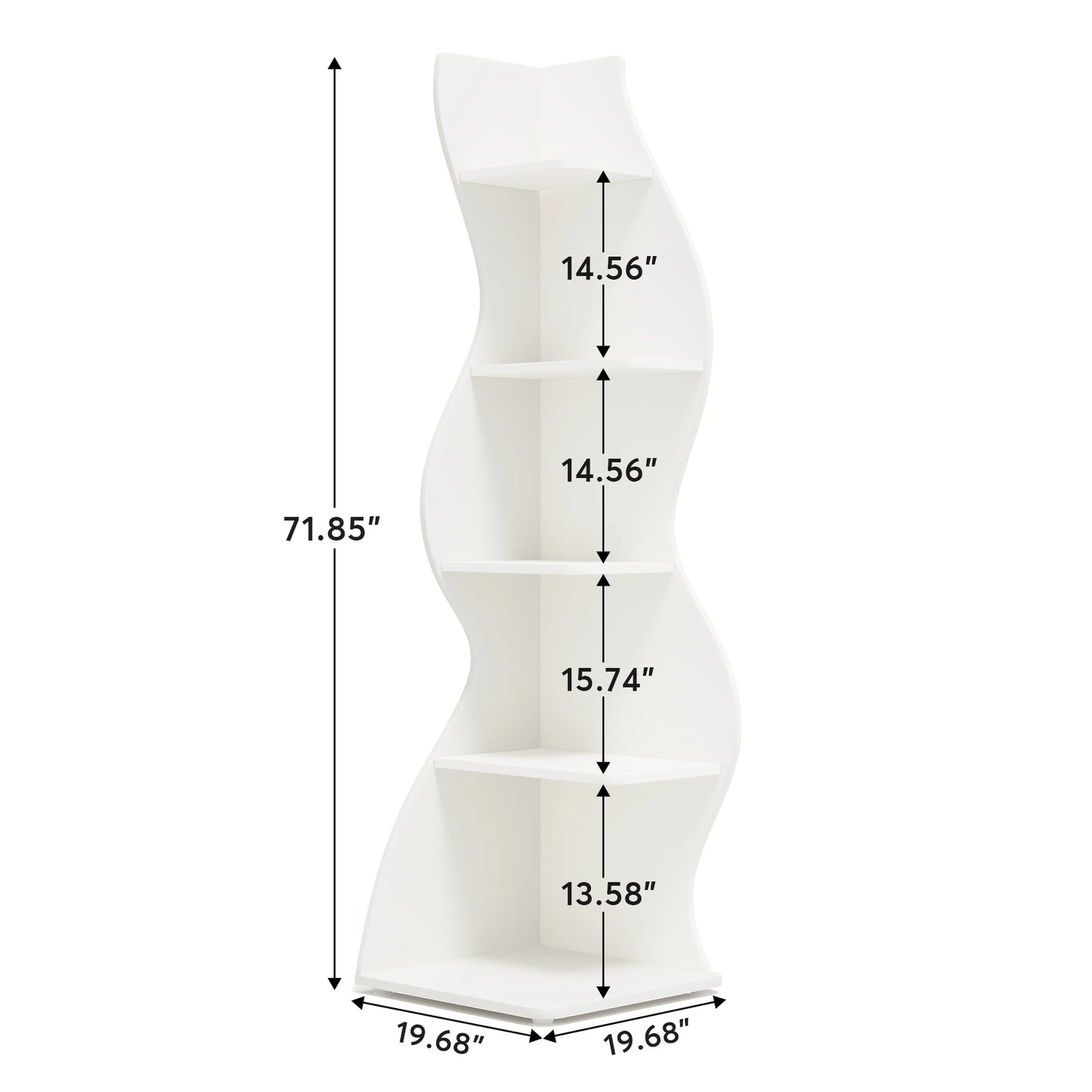 Tribesigns Corner Shelf Five Tier Wall Bookshelf Wood