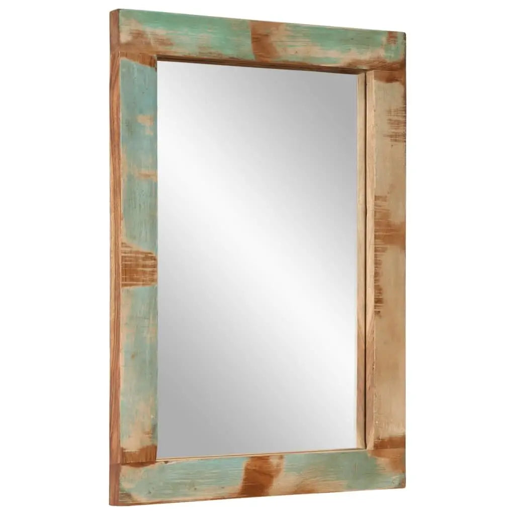 Rustic Reclaimed Wood Bathroom Furniture Vanity And Mirror Set