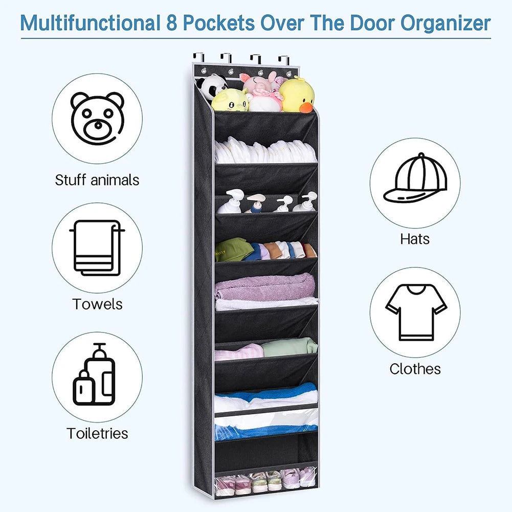 HiMISS Over The Door Shoe Organizer With Metal Hooks