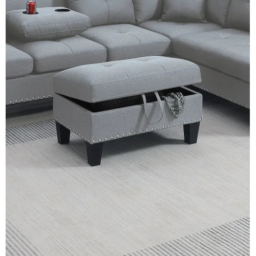 Modern Segmented Sofa Set With Storage Footstool Cup Holders
