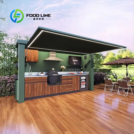 Outdoor Stainless Steel BBQ Pod With Sink And Fridge