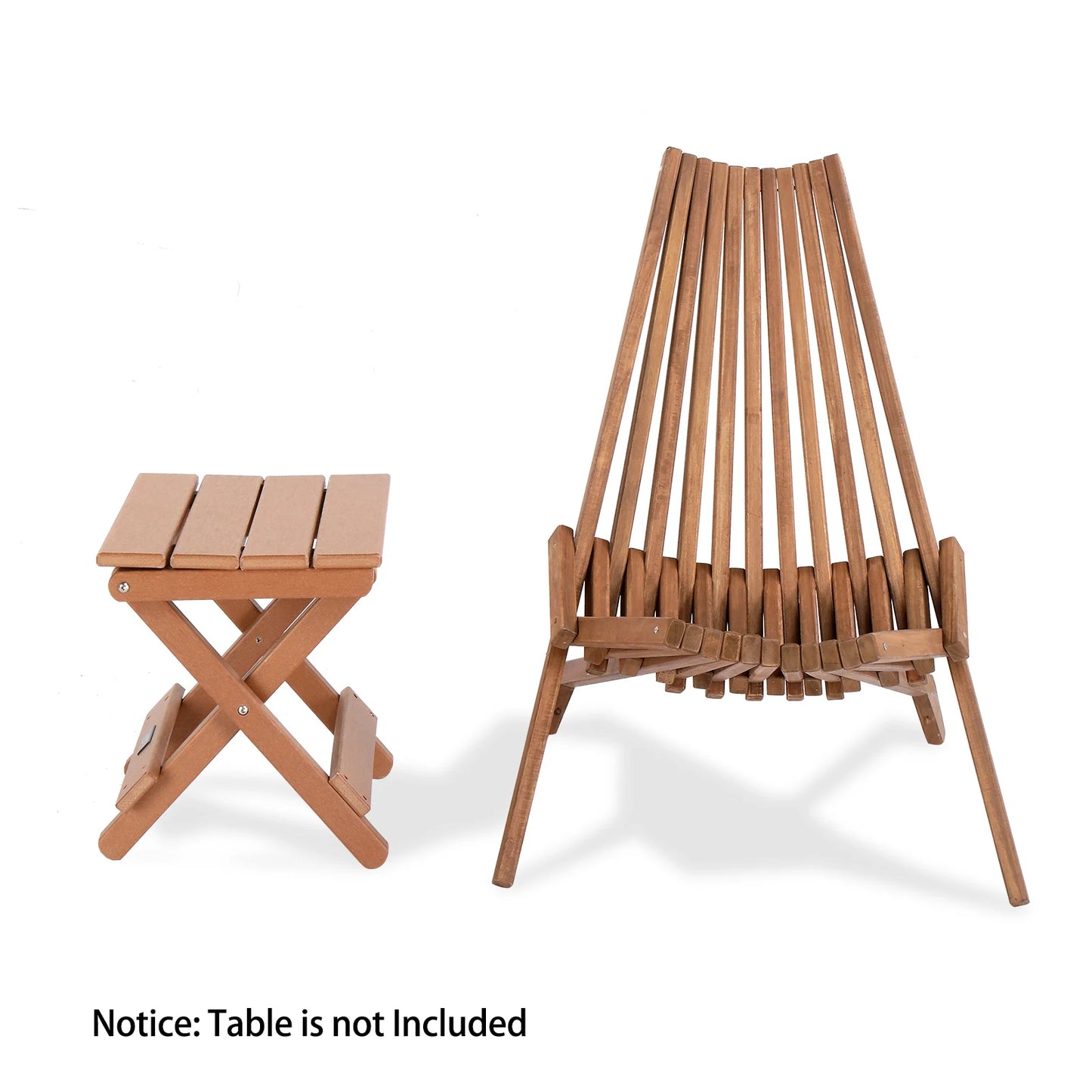Wood Folding Chair Outdoor Acacia Lounge Chair For Balcony