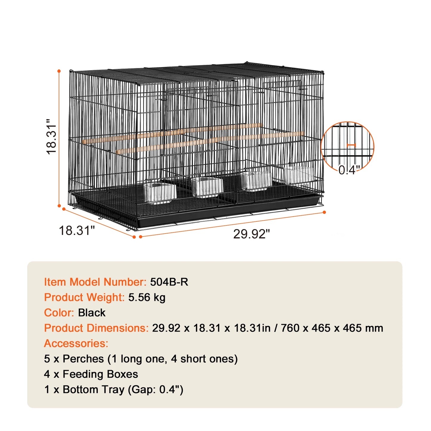 SucceBuy Flight Bird Cage Stackable Divided Cage For Travel