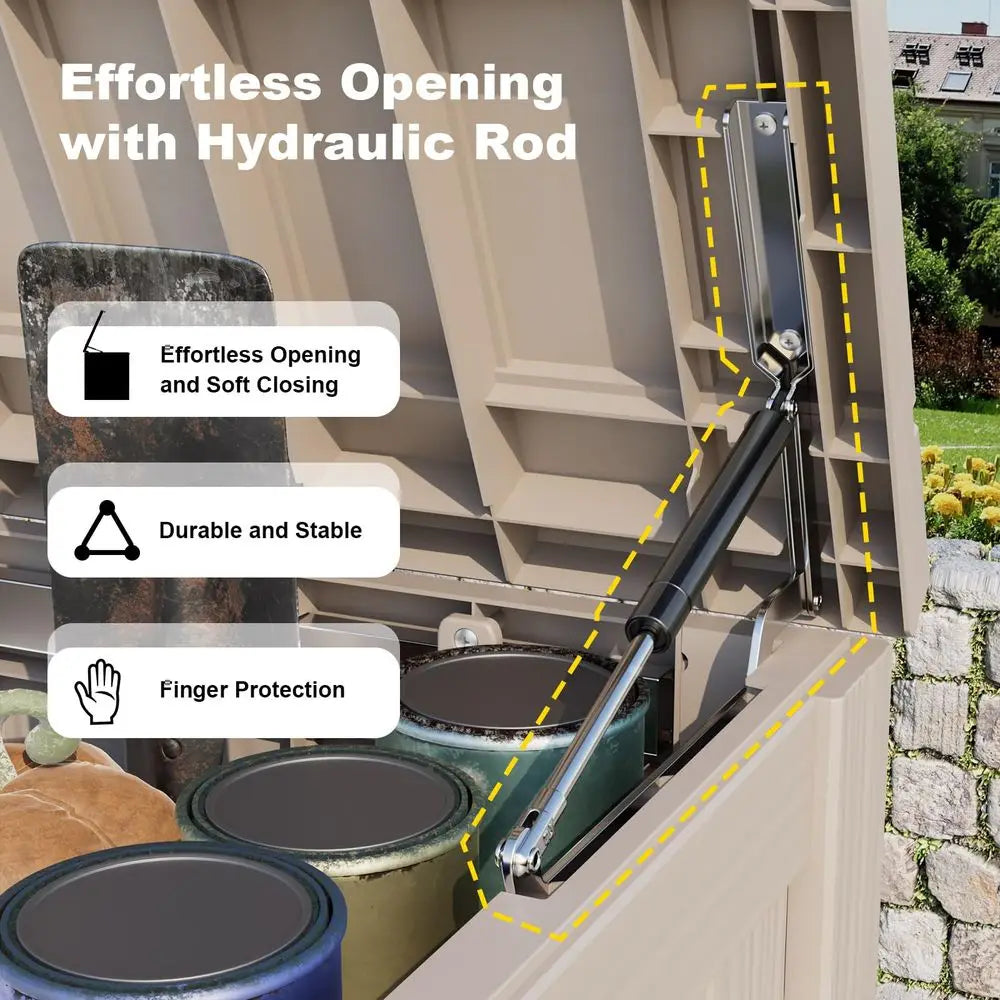 Outdoor Storage Box Lockable Resin Deck Box Reinforcement
