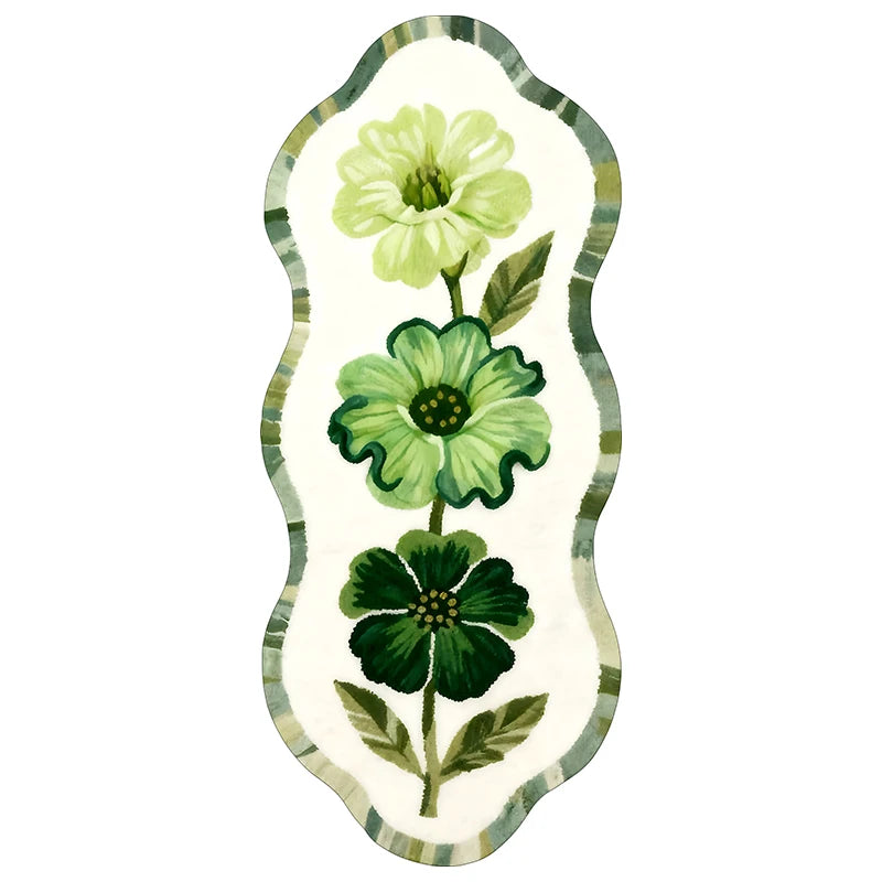 Facaishu Soft Fluffy Bedroom Floor Mat Flower Design Rug