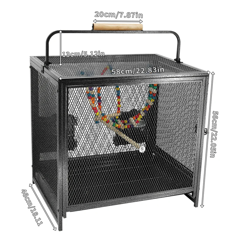Guangdong Heavy Duty Wrought Iron Travel Bird Cage Carrier