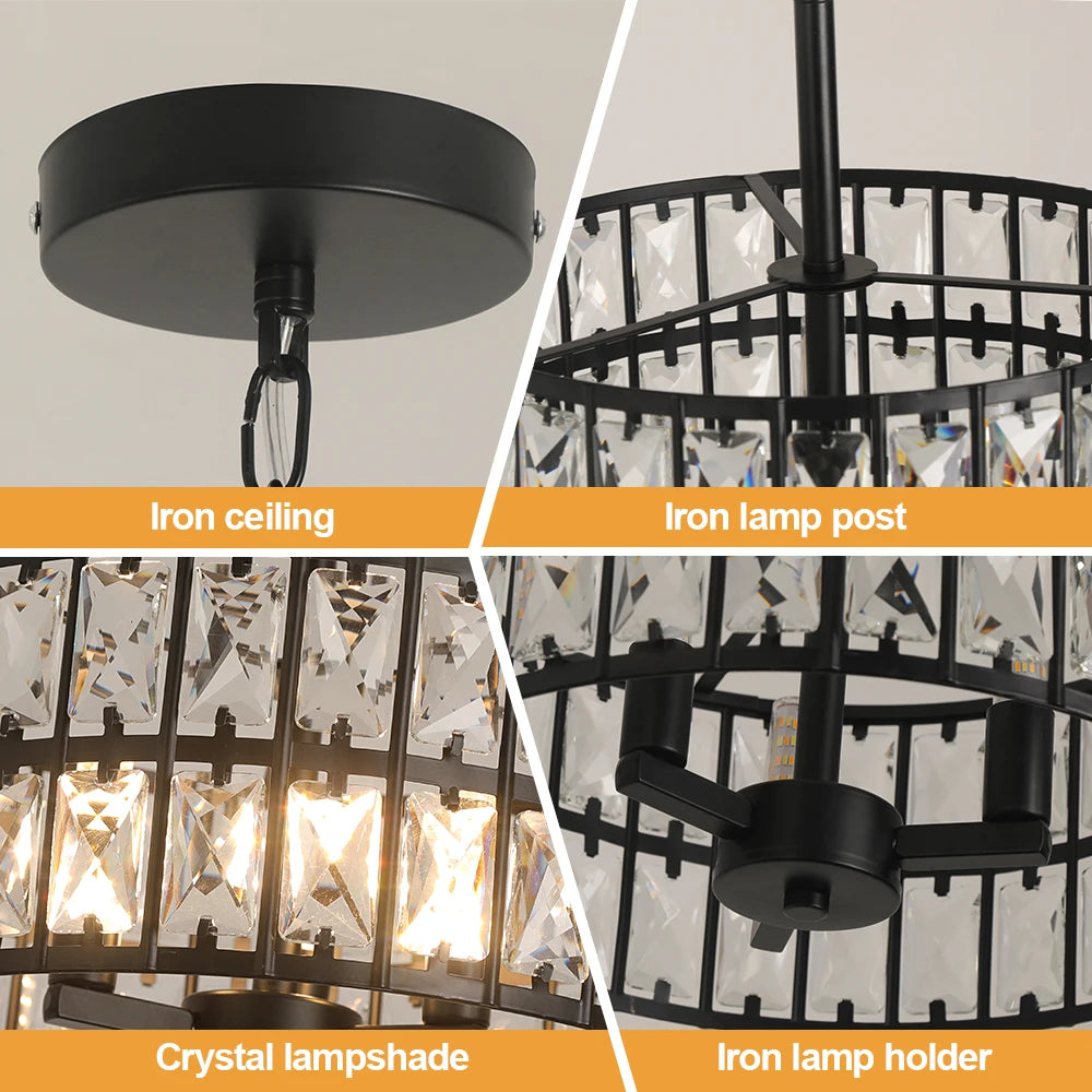 Vetrulus Crystal LED Pendant Chandelier for Modern Home Lighting