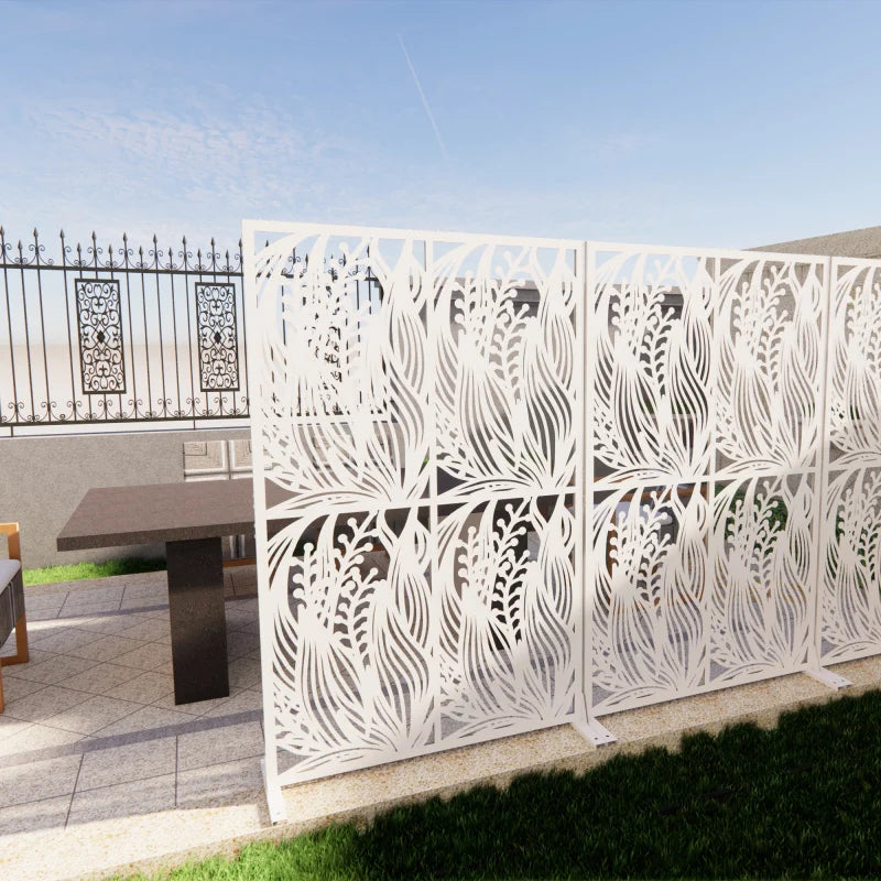 Metal Privacy Screen Leaf Design For Balcony And Garden