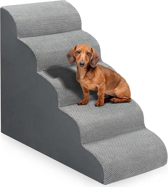 Dog Staircase for Bed 5 Step Non Slip Ramp Small Dogs