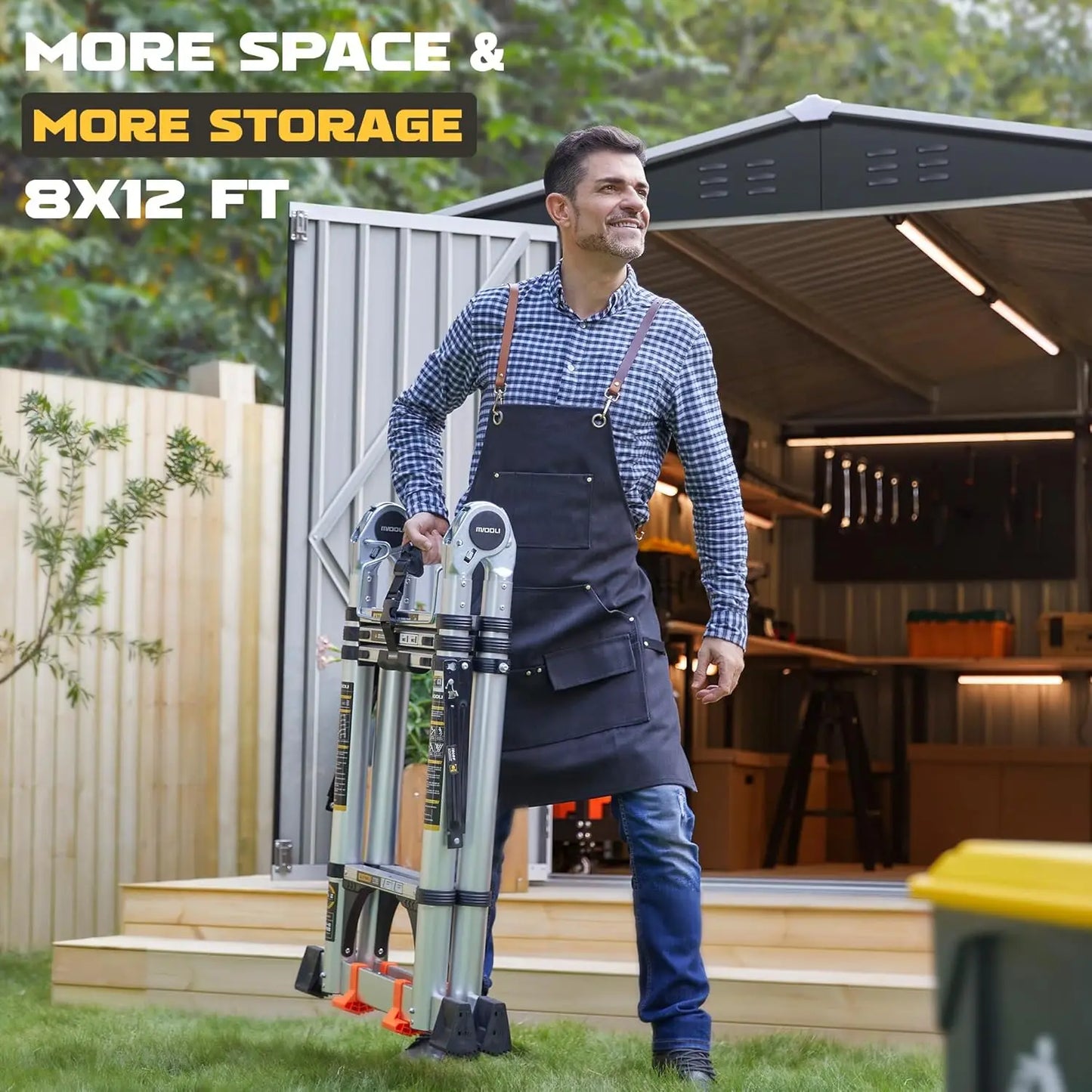 Outdoor Metal Storage Shed With Waterproof Reinforced Frame