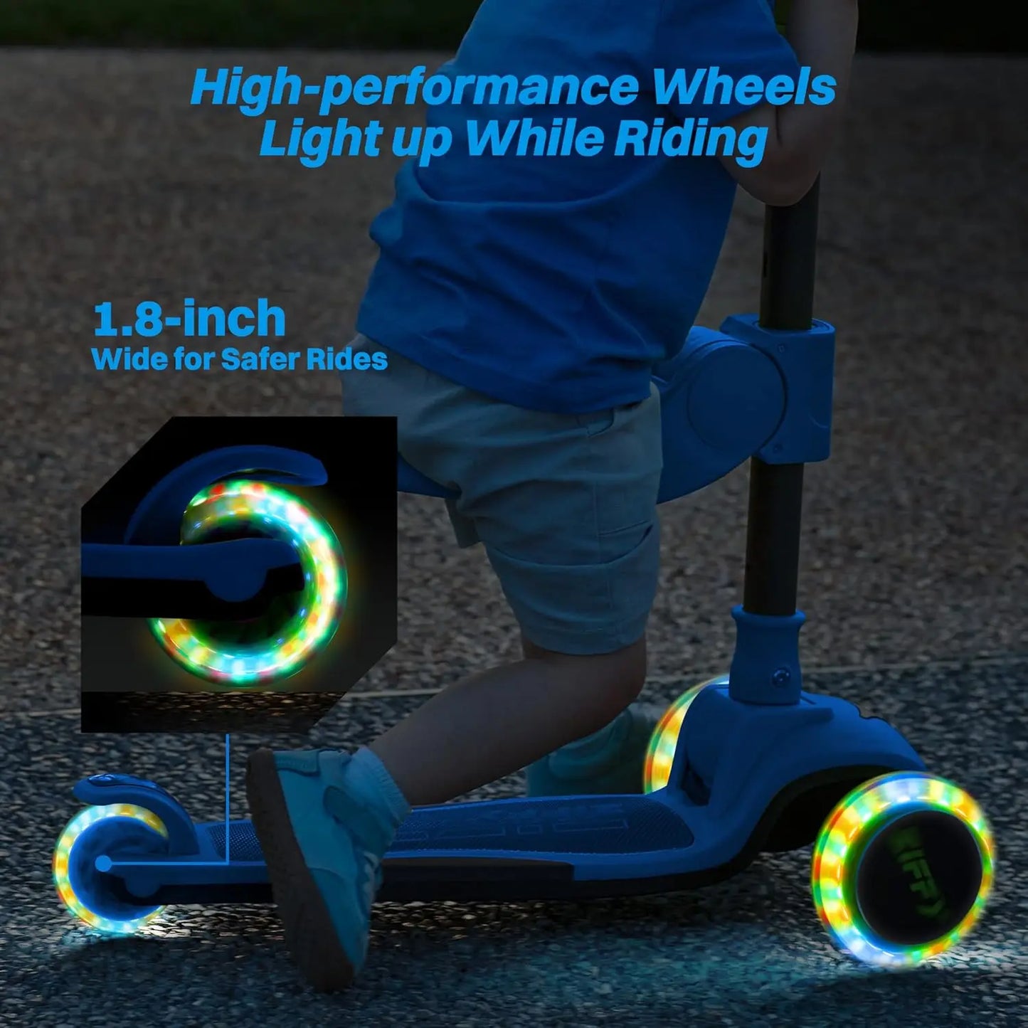 Joyfy Two In 1 ToddlersandKids Scooter Three Wheel LED