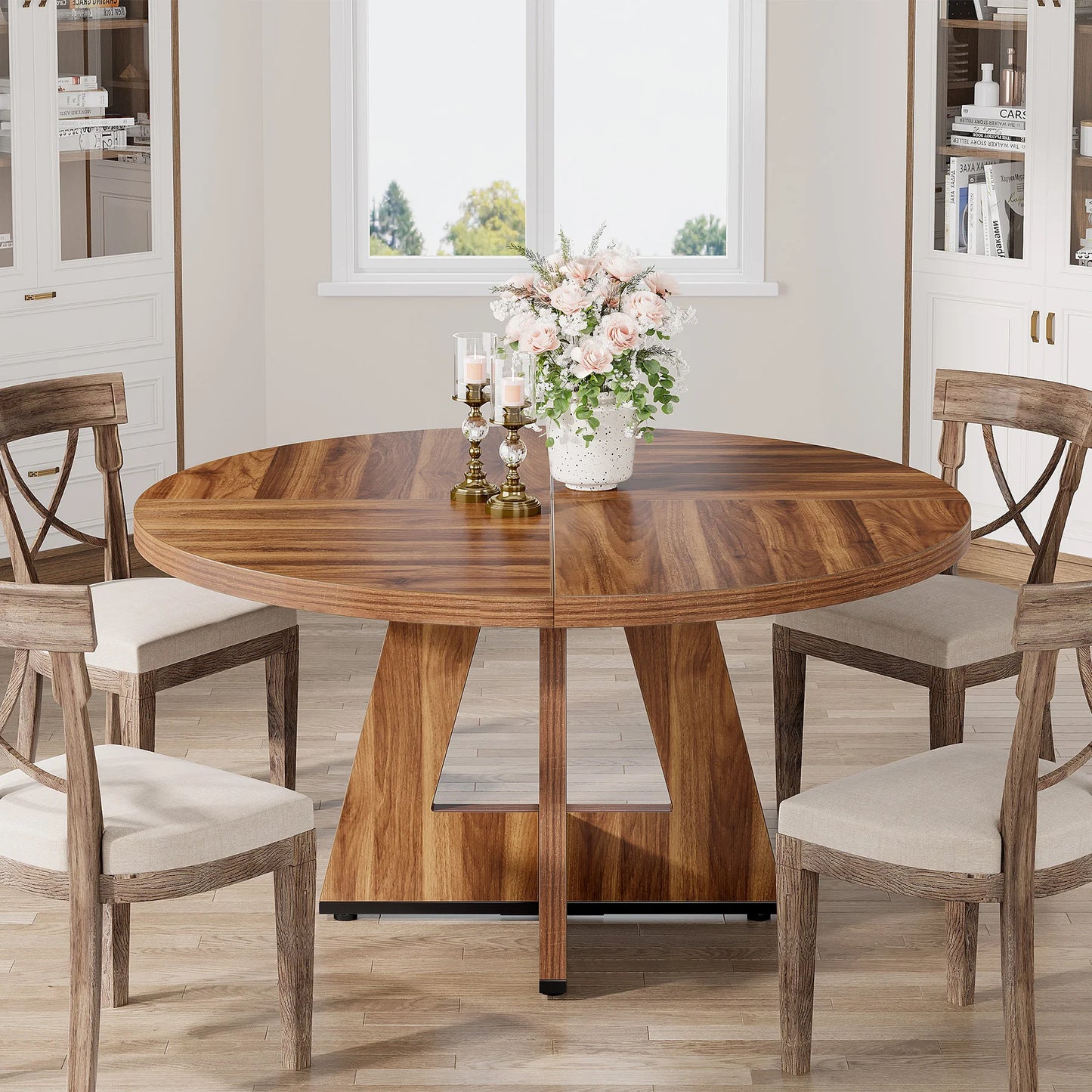 Tribesigns Round Dining Table For 4 Kitchen Dining Room