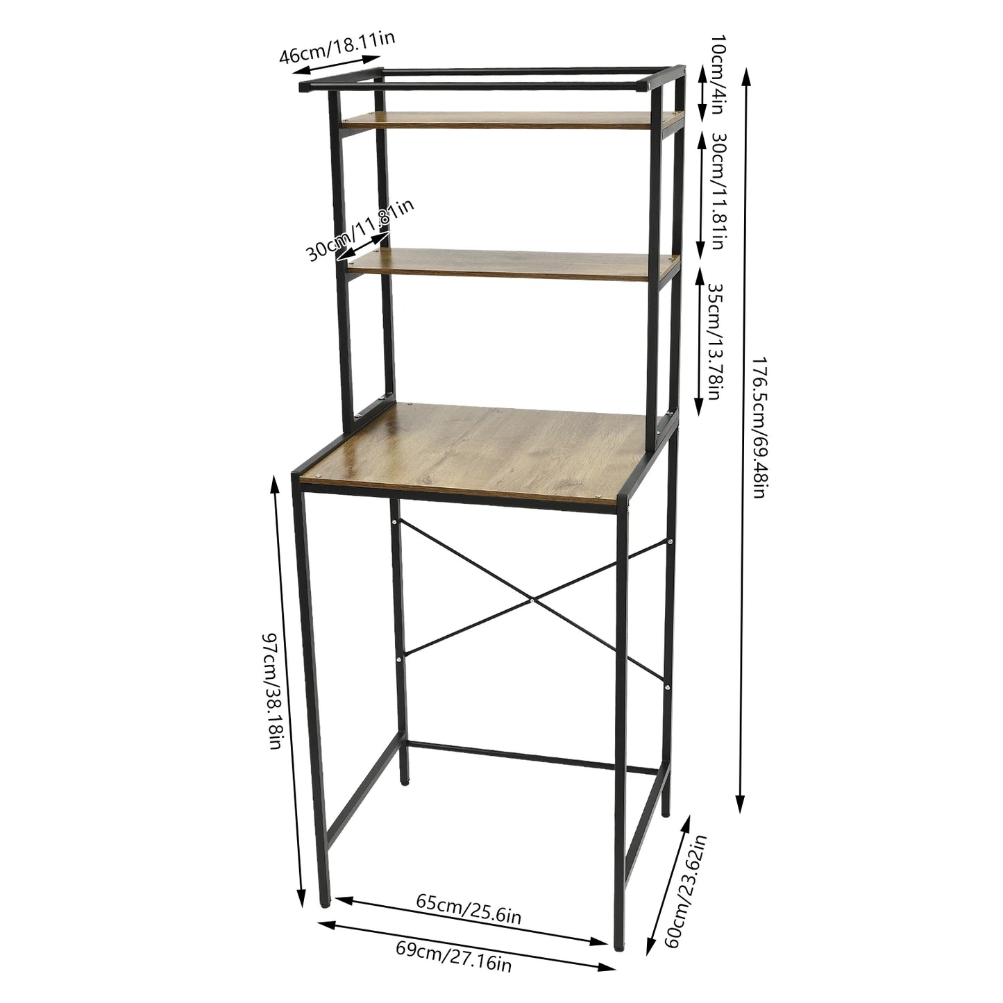 Triple Tier Washer Dryer Storage Shelf For Laundry Room