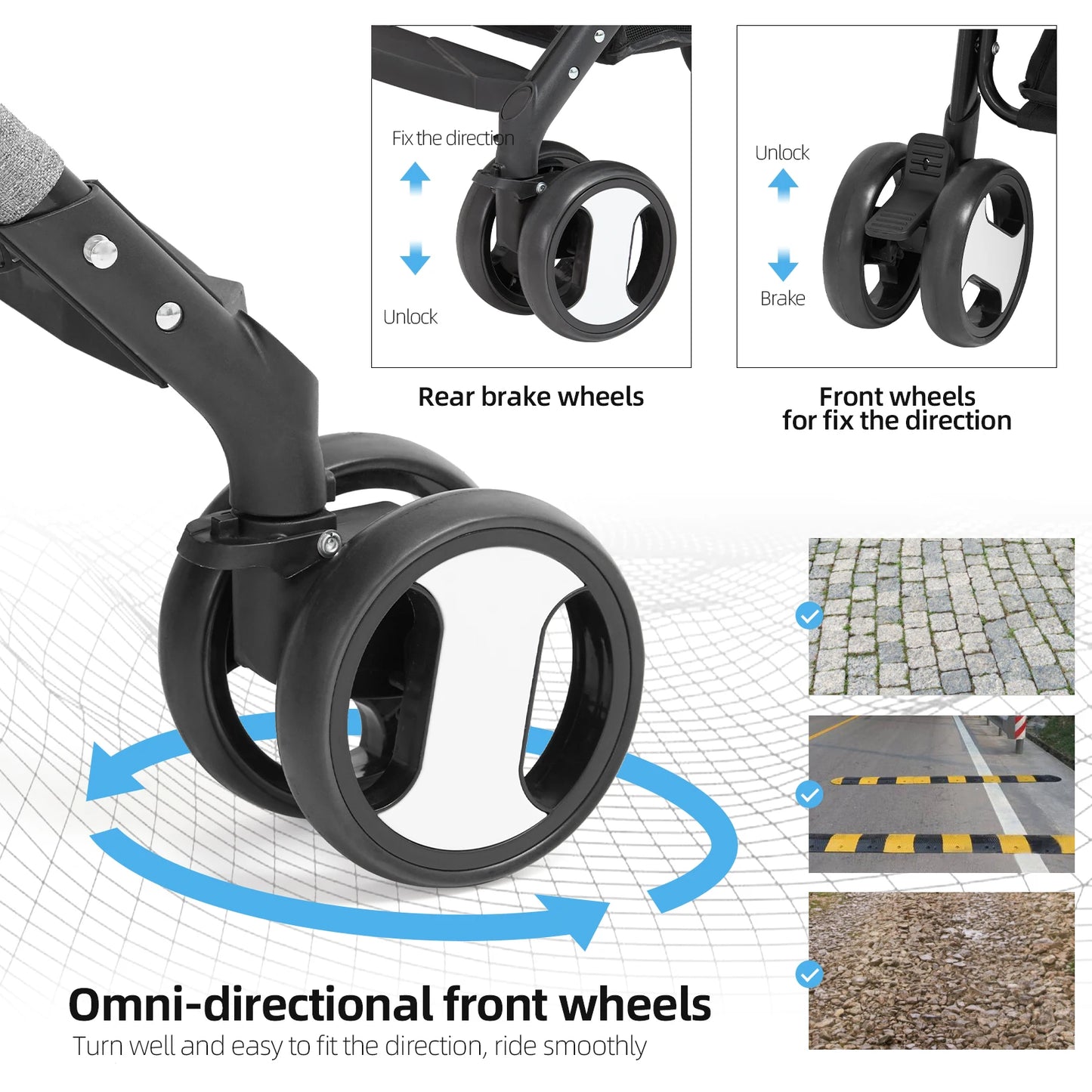 Bingopaw Large Pet Stroller Pram Dog Carrier Trailer Cart