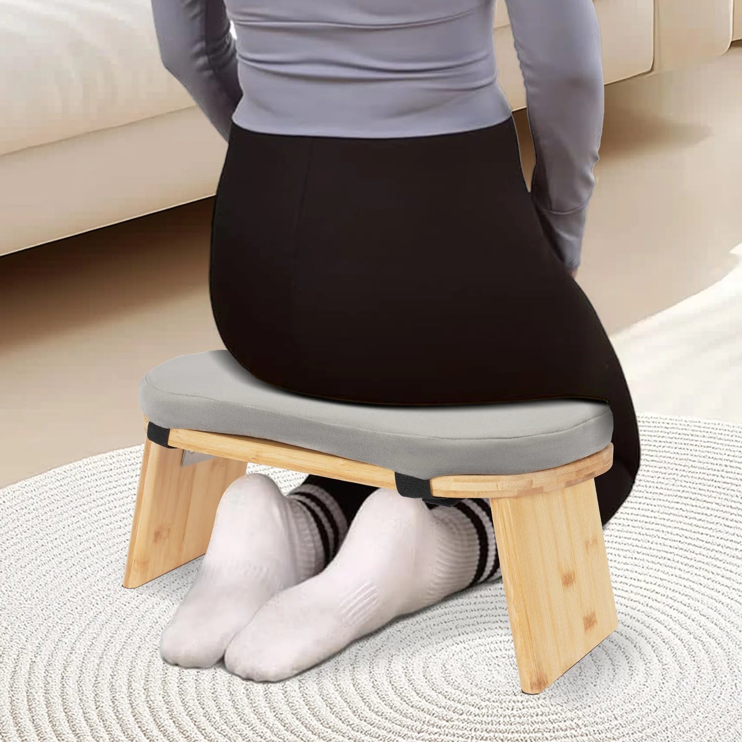Bymaocar Foldable Kneeling Meditation Bench