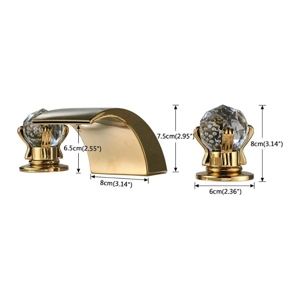 Quyanre LED Widespread Bathroom Faucet Waterfall