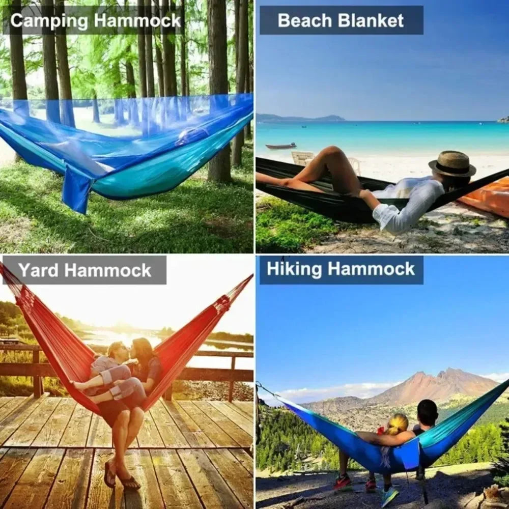 Outdoor Camping Hammock 2 Person With Mosquito Net Portable