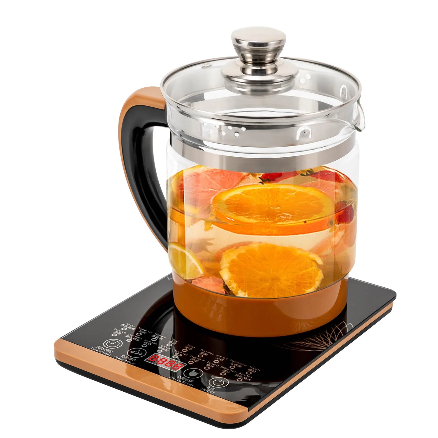 1.8L Electric Glass Tea Kettle Keep Warm 6 Settings