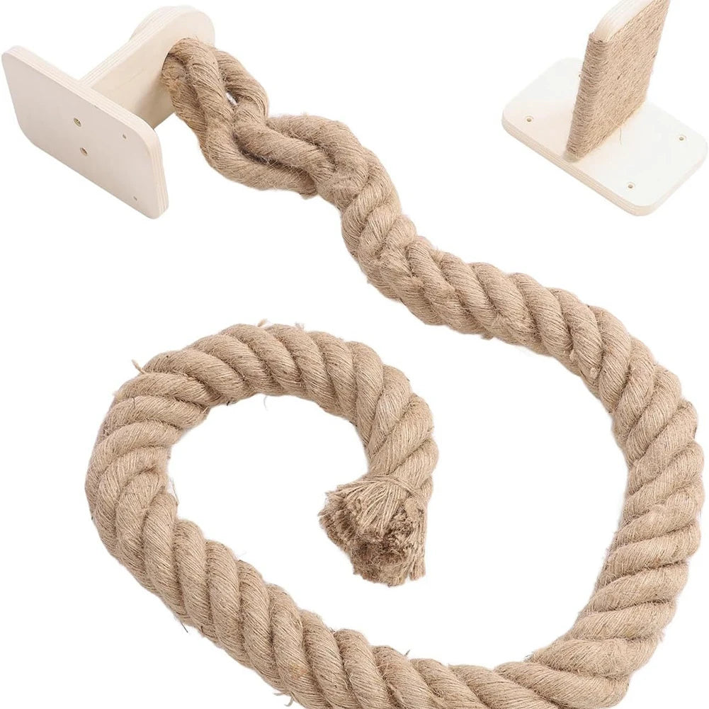 AlloetCN Wall Mounted Cat Climbing Rope Scratching Post