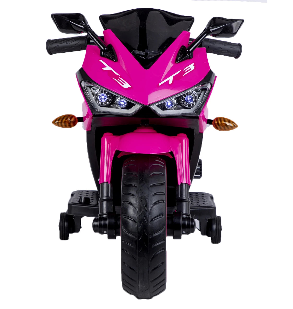 Kids Electric Motorcycle With Training Wheels Manual Throttle