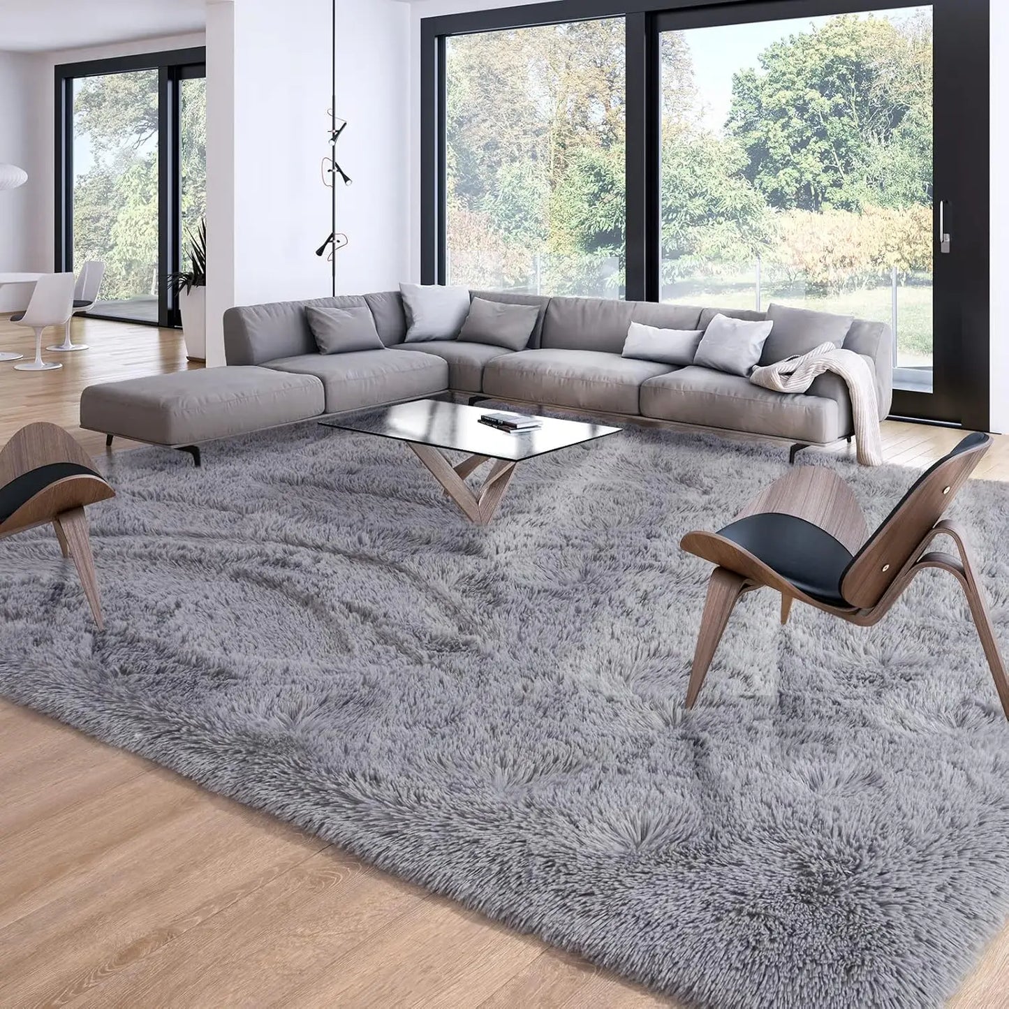 Sumptuous Modern Indoor Shag Rug Non Slip Plush Carpet