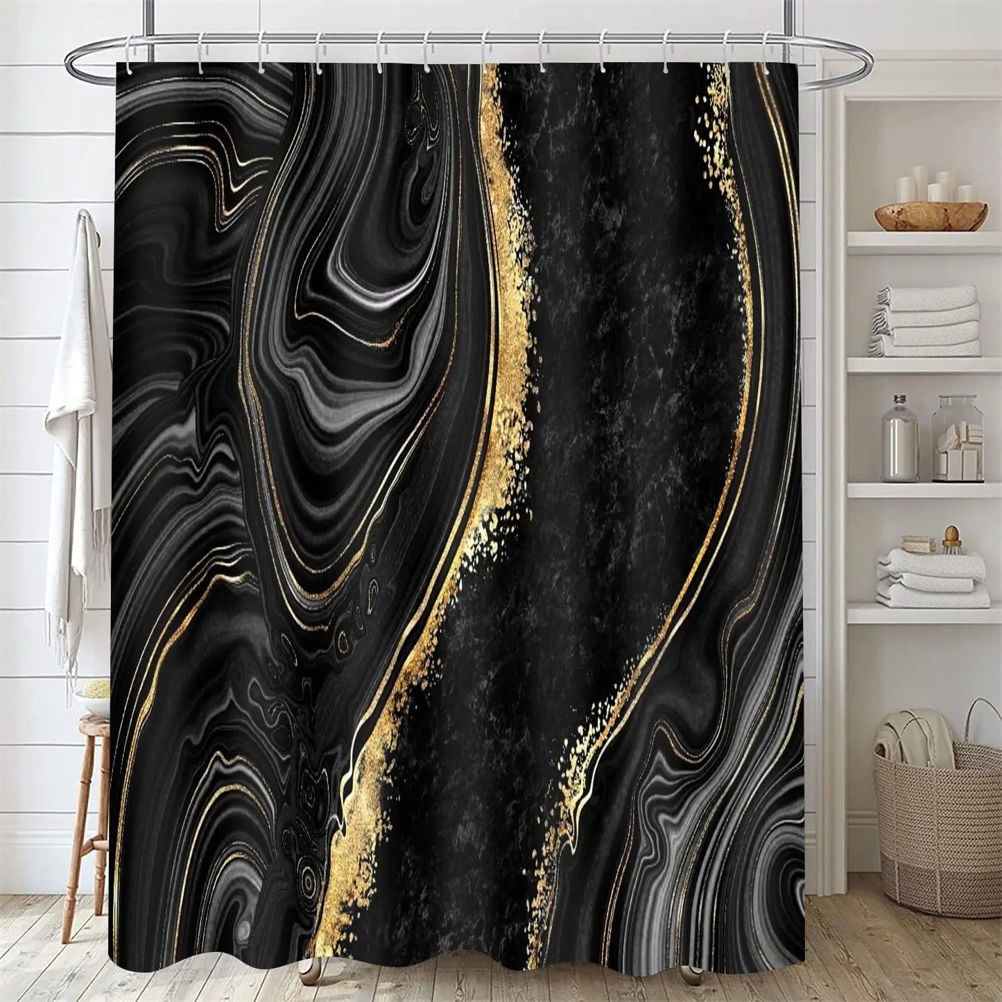 Modern Abstract Bathroom Decor 4 Piece Shower Curtain Set