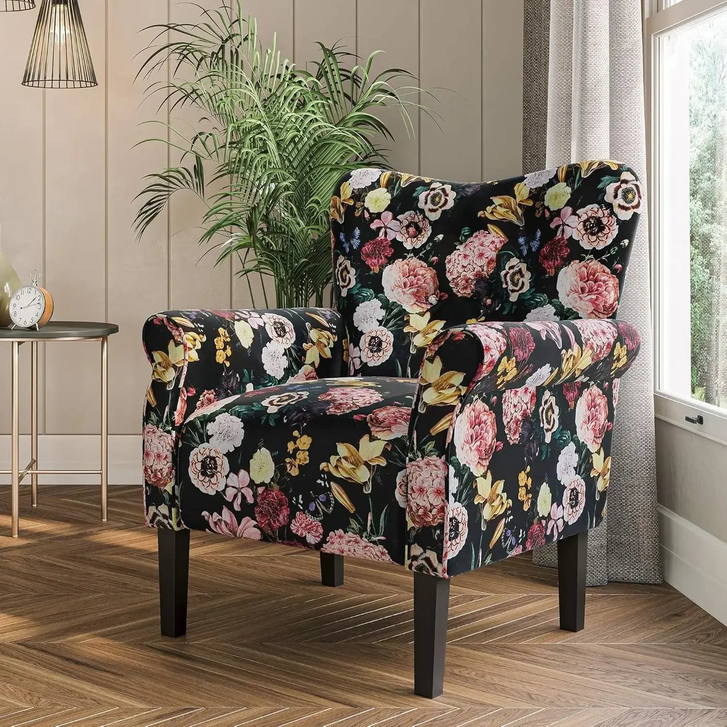 Allston Modern Accent Chair Wingback Upholstered Armchair Living Room