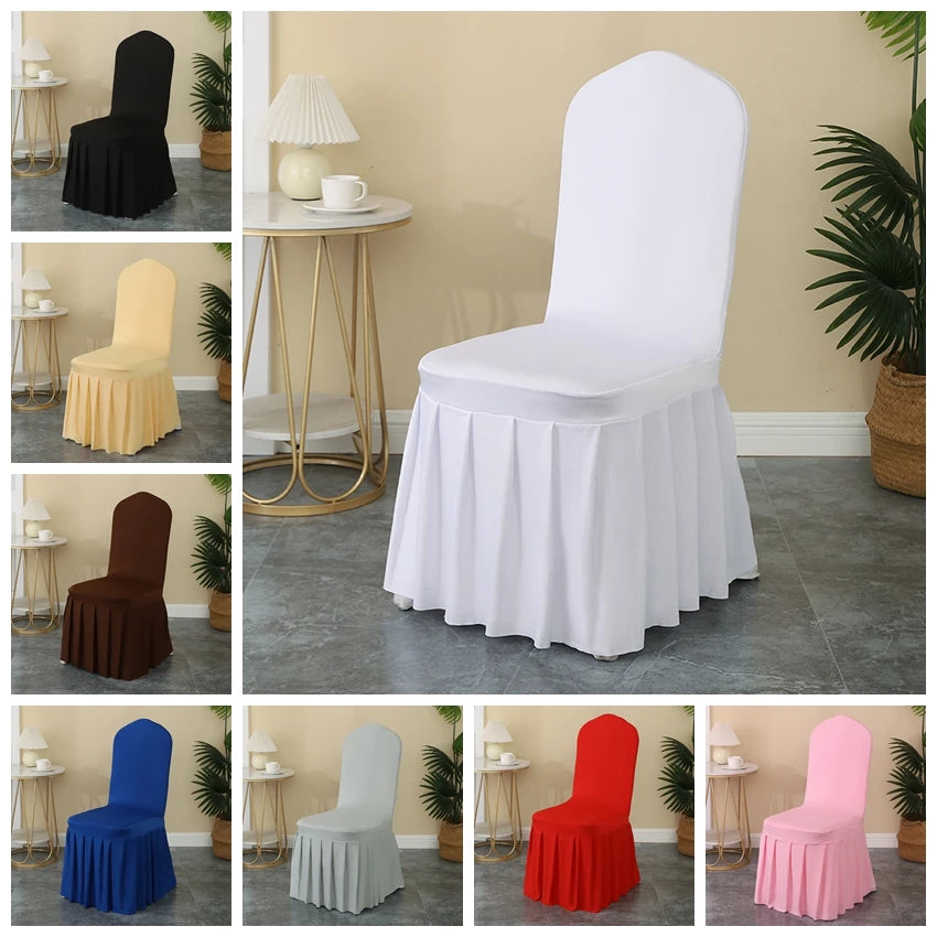 Pleated Spandex Chair Cover For Hotel Banquet And Wedding Events