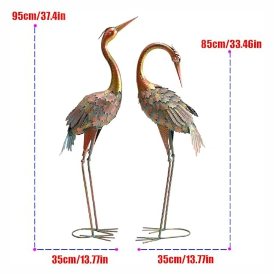 Crane Garden Statue Outdoor Yard Art Heron Lawn Ornament