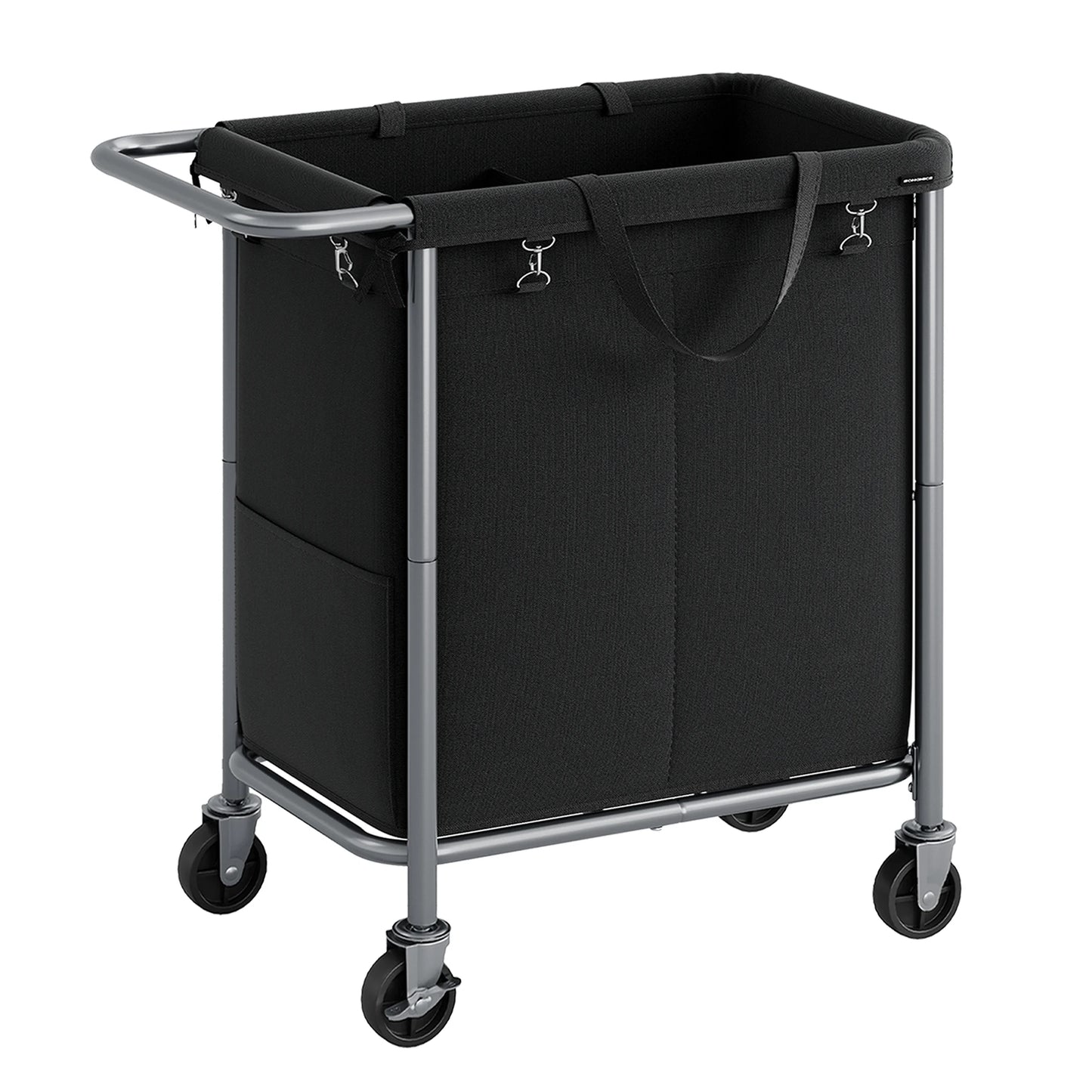 Songmics Rolling Laundry Basket 2-Section With Liner