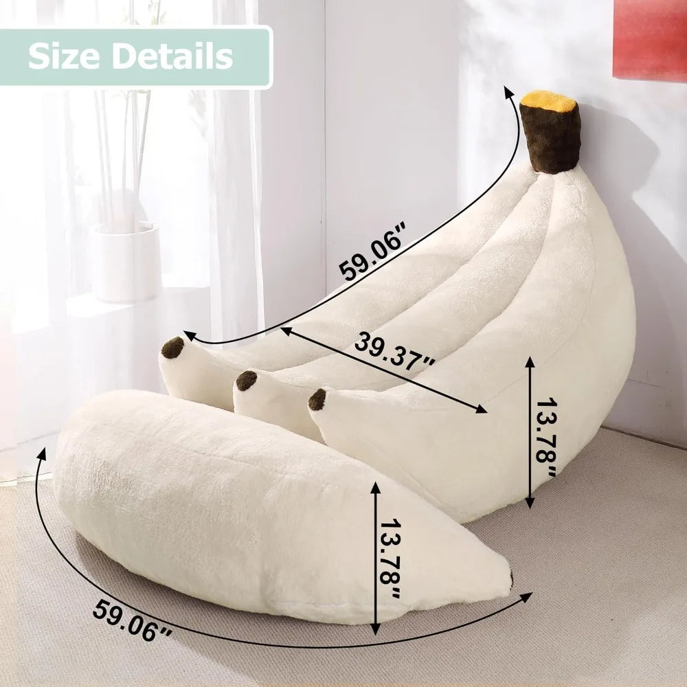DAFIFY Bean Bag Chair With Ottoman Floor Lounger