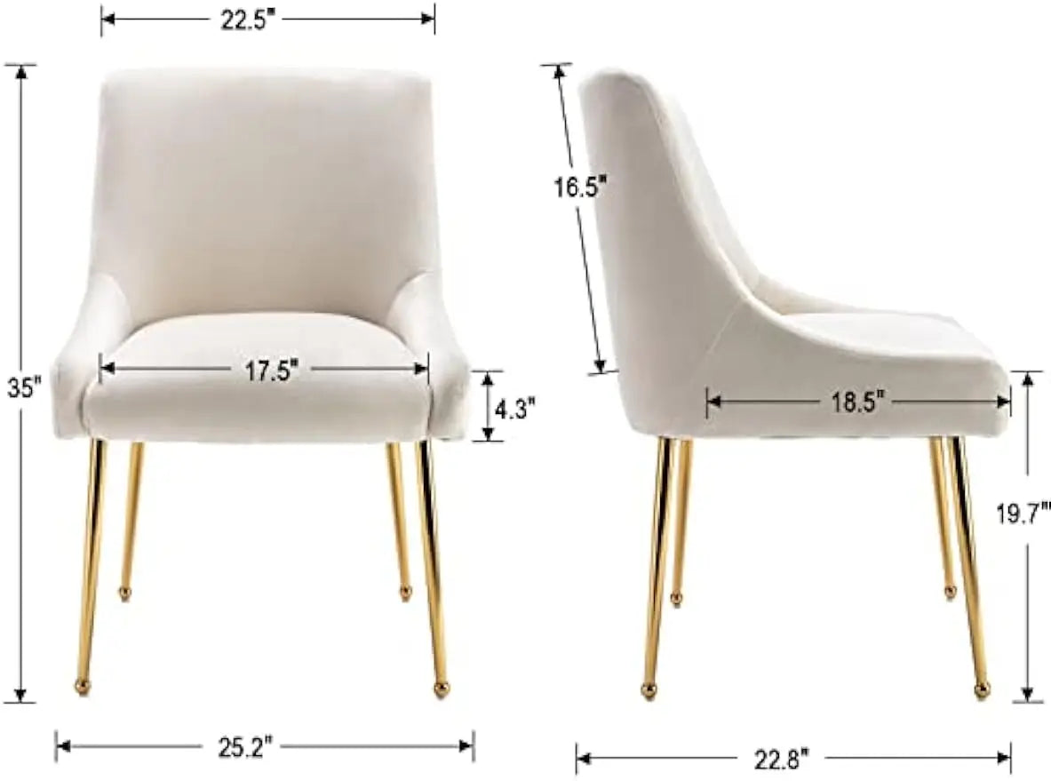Ticify Modern Velvet Upholstered Dining Chairs Set Guest