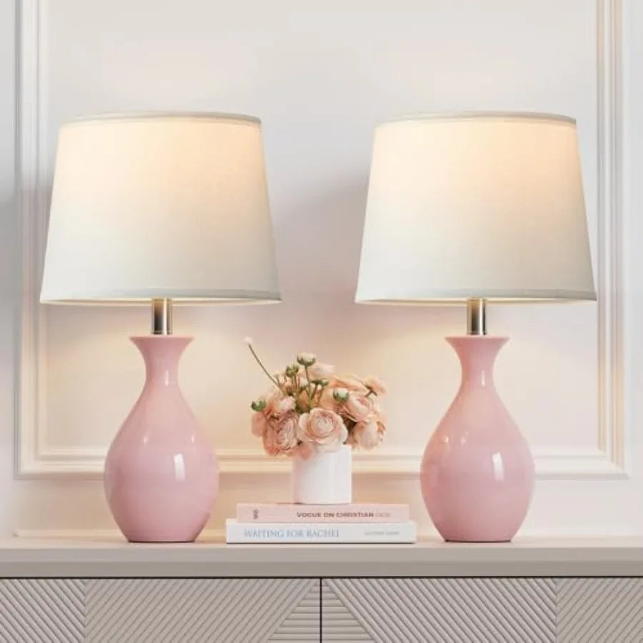Modern Ceramic Table Lamps Set Of 2 For Bedroom And Living Room