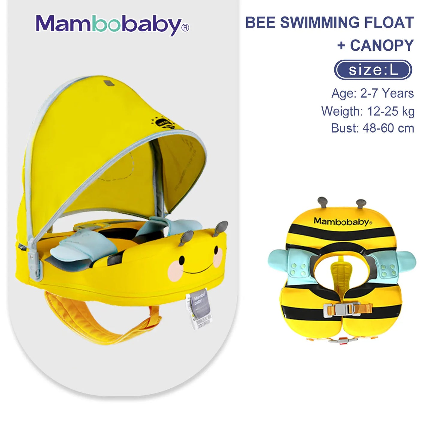 Mambobaby Baby Float With Sunshade And Crotch Strap