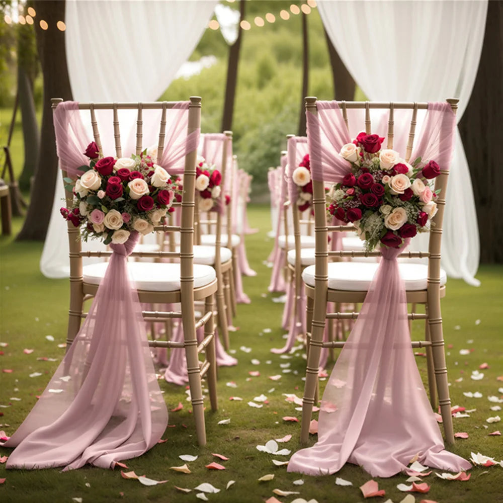 Chiffon Chair Sashes for Wedding Decor Draping with Tie