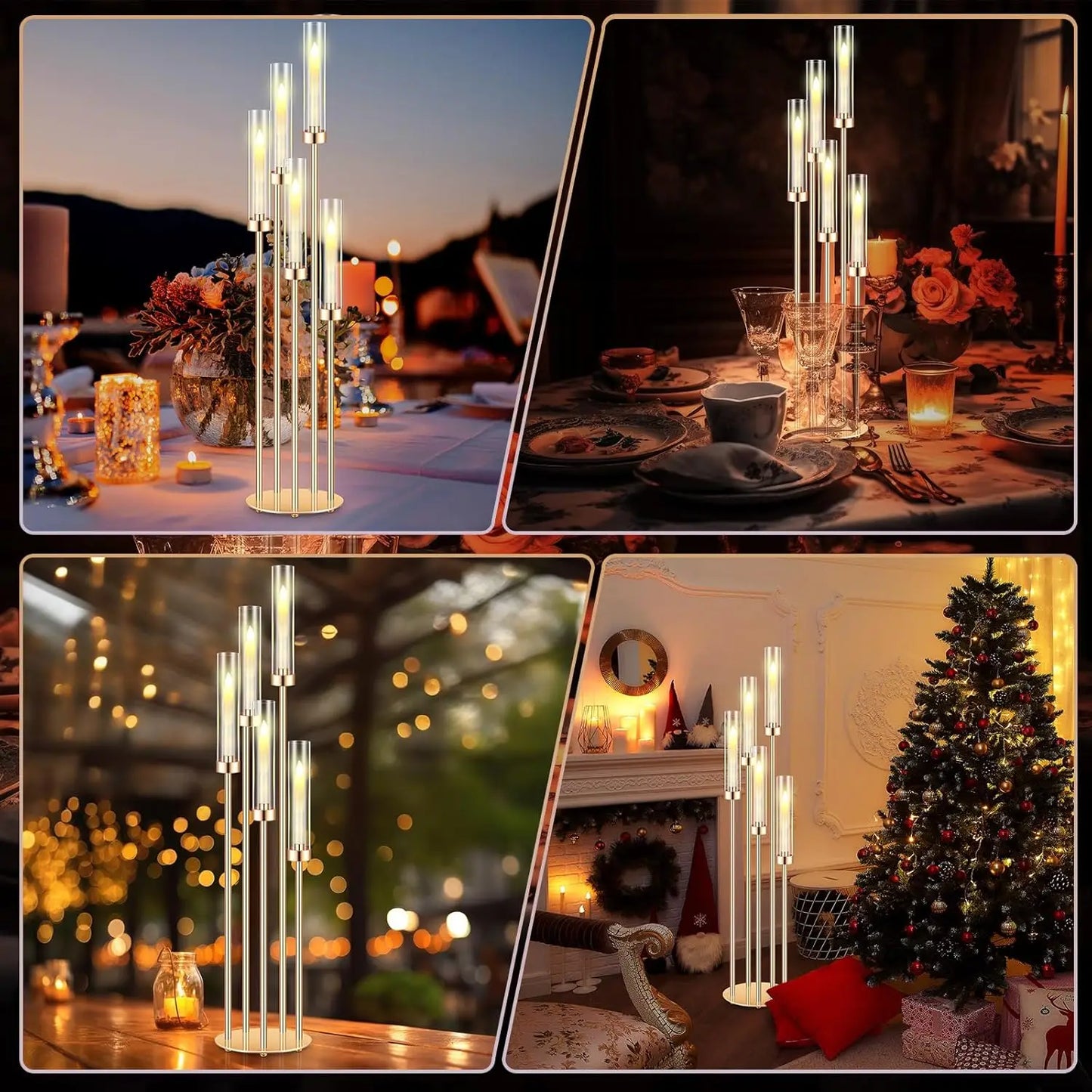 Four Piece Floor Candelabra Centerpieces For Wedding Tables
