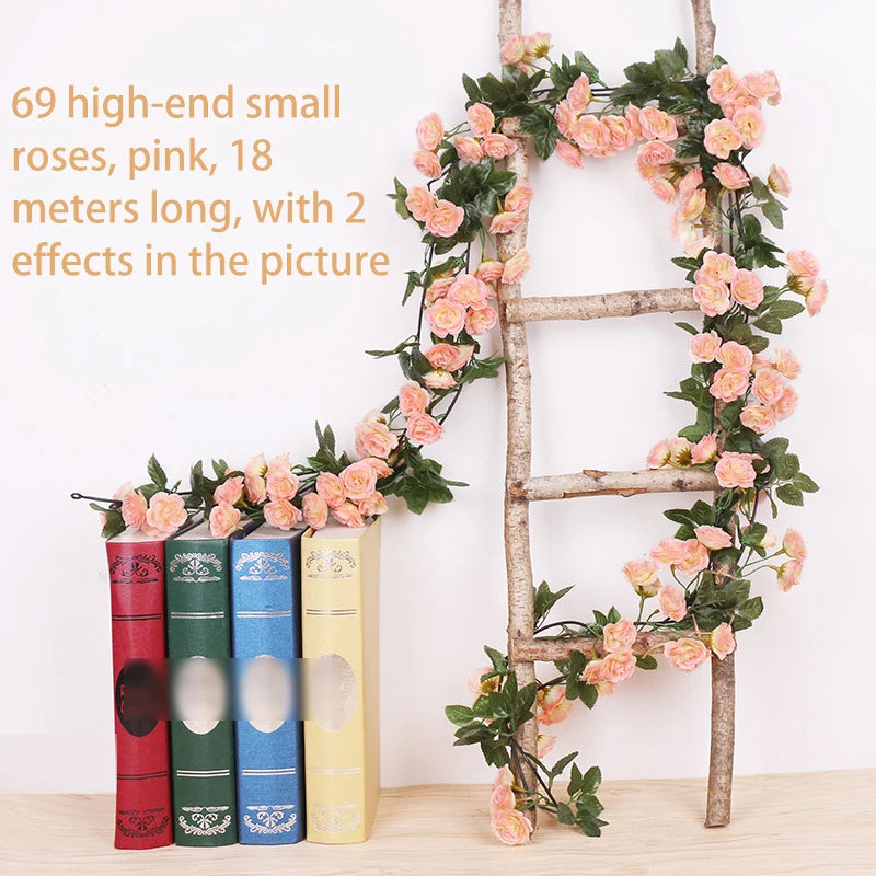 Silk Rose Vine Garland For Wedding Decoration
