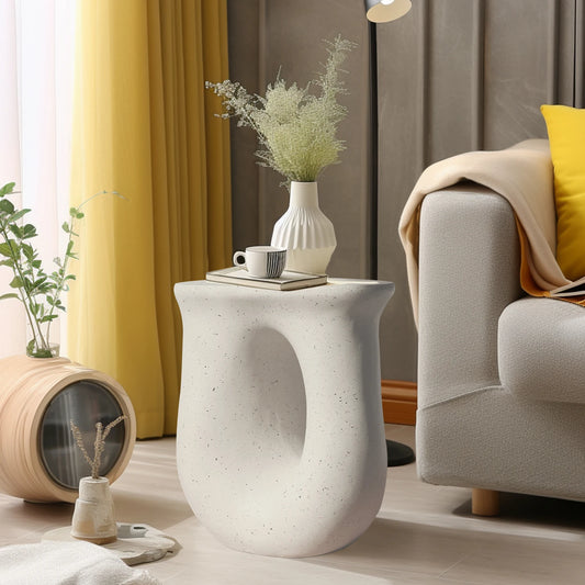 U Shaped Geometric Side End Table Modern Nightstand
