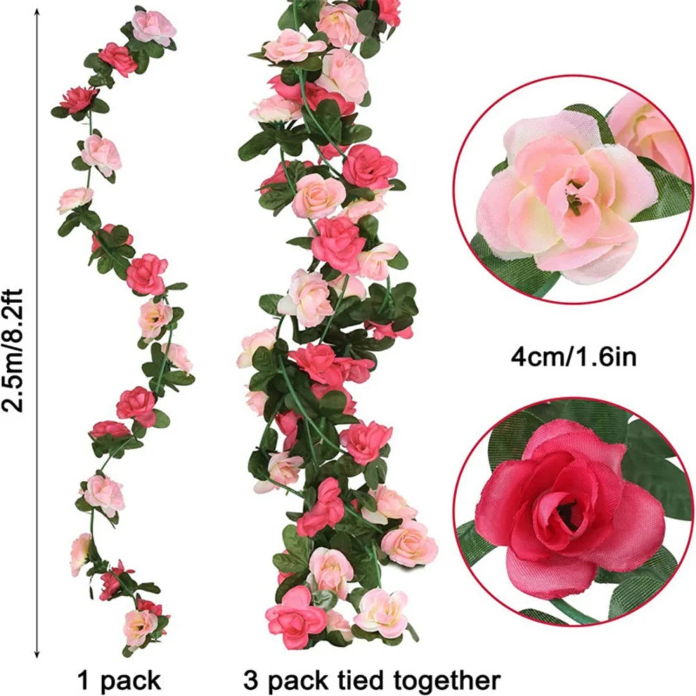 Artificial Rose Flower Vine Elegant Wedding Decoration