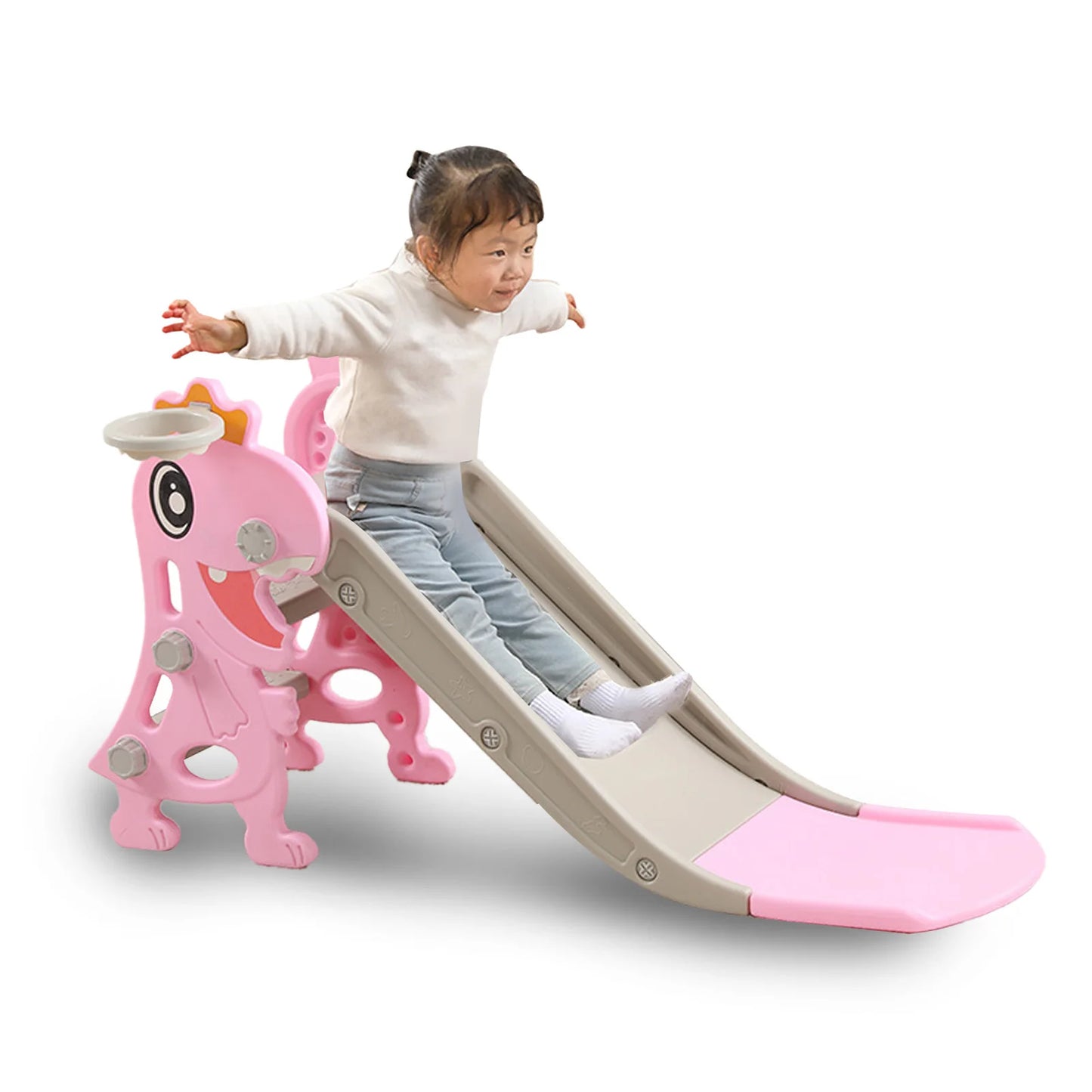Devine In And Out Kids Dinosaur Slide With Climber Playset